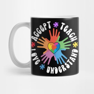 Autism Awareness Teach Accept Understand Love Neurodivergent Mug